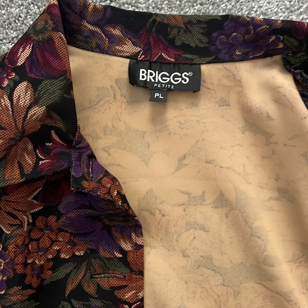 Briggs New York Purple and Brown Floral Jacket & Skirt Coord Set - Picture 6 of 10